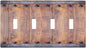Light Switch Cover Rustic Farmhouse Barn Door Vintage Wood 4 Gang Switch Plate Quad Toggle Wall Plates Decorative Switchplate Electrical Outlet Cover for Bathroom Cabin Decor
