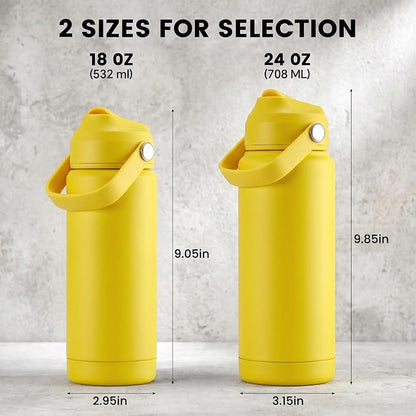 Fijinhom 18oz Insulated Stainless Steel Water Bottle, Wide Mouth Double Wall - Image 2