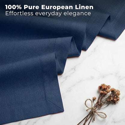 Classic Linen™ by D'Moksha Navy Blue Table Runner 120 Inches Long, 100% Pure - Image 2
