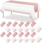 12Pcs White Rose Gold Tablecloth Party Decorations, Plastic White Table Cloth by MASHAN