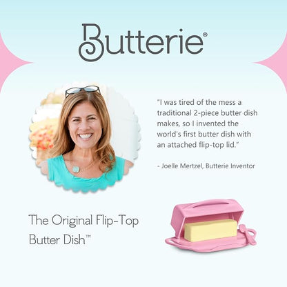 Flip Top Butter Dish with Attached Lid & Matching Knife - Image 9