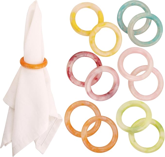 Epoxy Resin Napkin Rings, Pastel | Smooth polished finish, farmhouse modern by CLEENTABLE