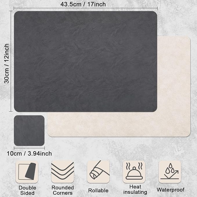Vinyl Placemats Set of 6, Dual Sided Place Mats - Image 9