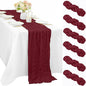 10FT 6 Pcs Burgundy Cheesecloth Table Runner Gauze Fabric Boho Cheese Cloth by Sunnyline