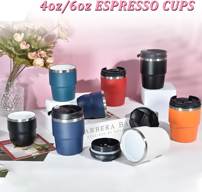 CHLJAR Espresso Cups, 6oz Insulated Espresso Cup Set of 2, Espresso Shot Cups - Image 4