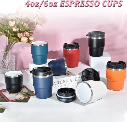 CHLJAR Espresso Cups, 6oz Insulated Espresso Cup Set of 2, Espresso Shot Cups - Image 4