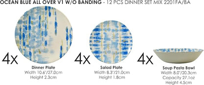 Tudor Royal 12-Piece Round Porcelain Dinnerware Set, Service - Image 2
