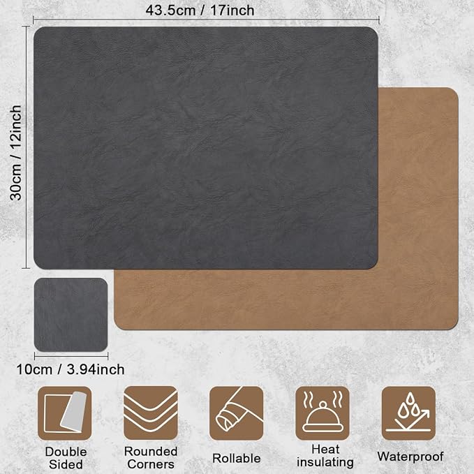 Vinyl Placemats Set of 6, Dual Sided Place Mats - Image 9