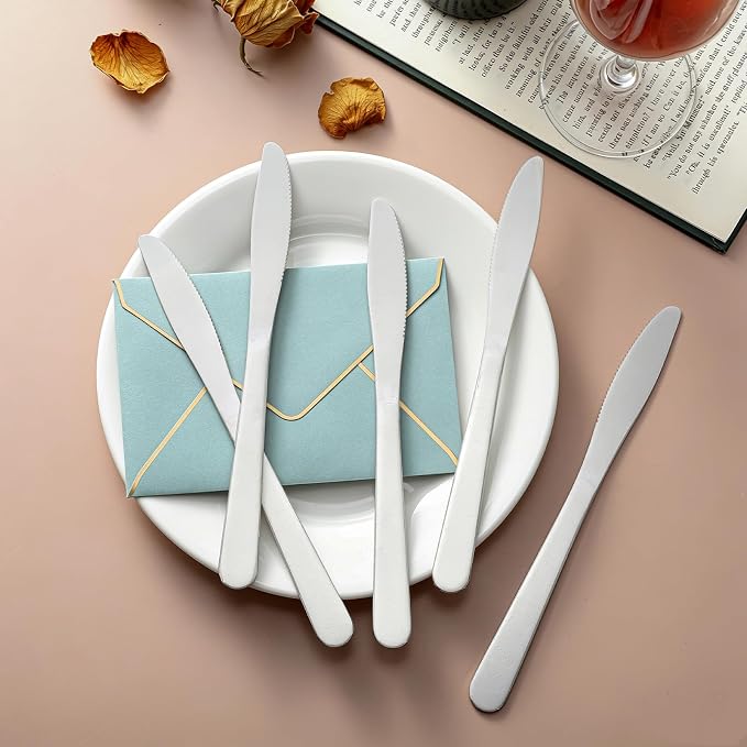 Gisafai 240 Pcs Stainless Steel Dinner Knives 8.3 Inches Spreader Knives - Image 4