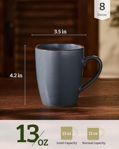 famiware Venus Coffee Mugs Set of 8, 13 oz Ceramic Stoneware Mug Cup Set | - Image 4