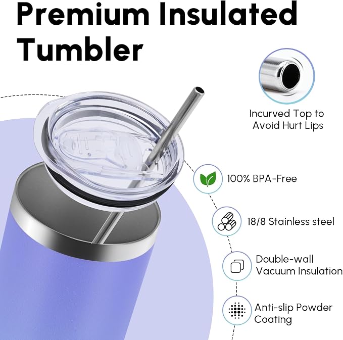 Volhoply 4 Pack Skinny Tumblers - Image 3