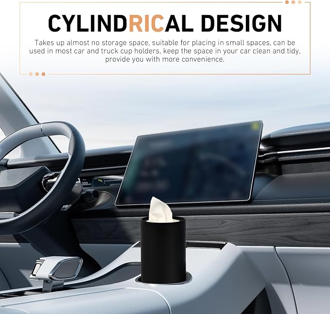 4 PCS Car Tissue Holder, Car Cup Holder Convenient Travel Tissue Tube, - Image 5