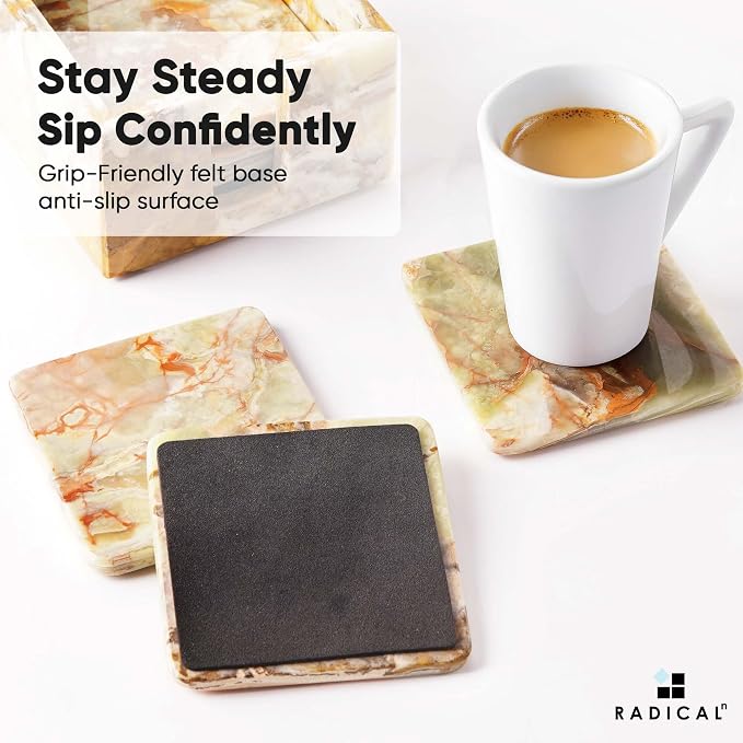 Radicaln Square Marble Coasters Set of 6 - Image 2