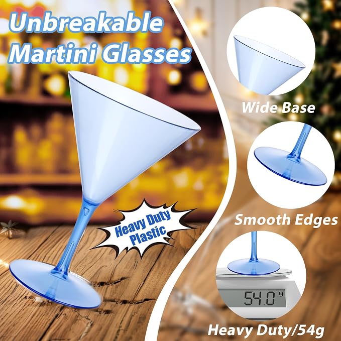 Liacere Martini Glasses Set of 6-11oz Plastic Crystal Luxury Martini - Image 3