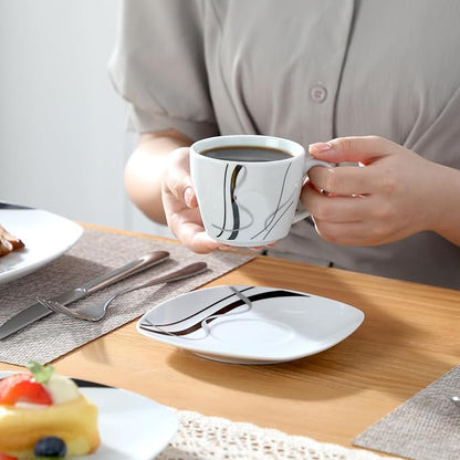 VEWEET Ceramic Dinnerware Sets for 6, FIONA | Porcelain Dinner Set Including - Image 4