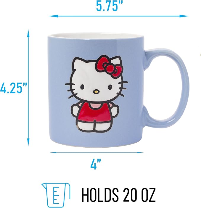 Silver Buffalo Sanrio Hello Kitty, Wax Resist Ceramic Pottery Mug, 20oz | 0.59 - Image 2