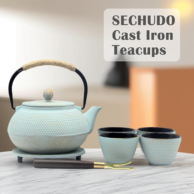Japanese Cast Iron Tea Cups, Small and Heavy Teacups - Image 4