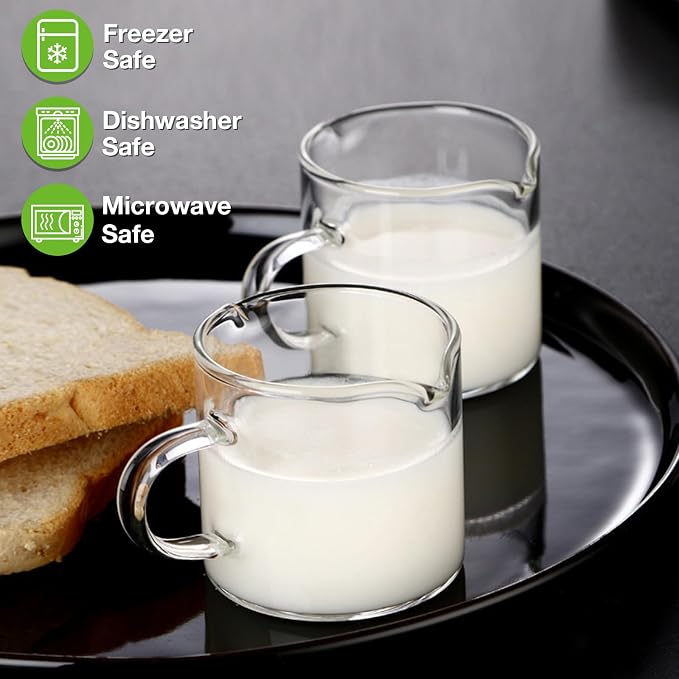 Qipecedm Espresso Cups Set of 2, 4 OZ Double Spouts Cups, Shot Glasses - Image 3