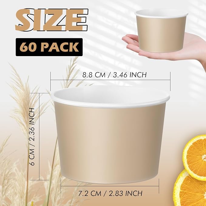 Jingmore Paper Ice Cream Cups 9oz Colored Disposable Dessert Bowls - Image 4