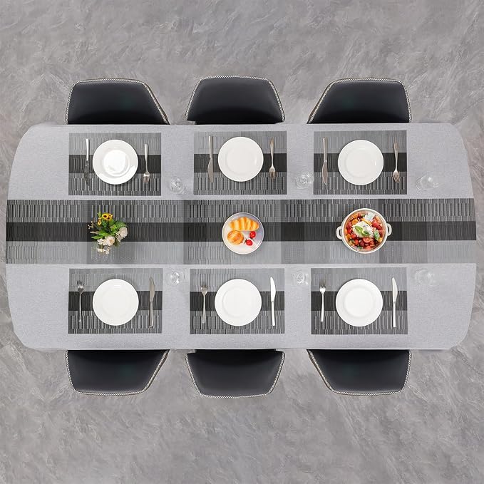 Table Runner 53 Inches Long, Vinyl Woven Farmhouse Table Runners | Washable - Image 8