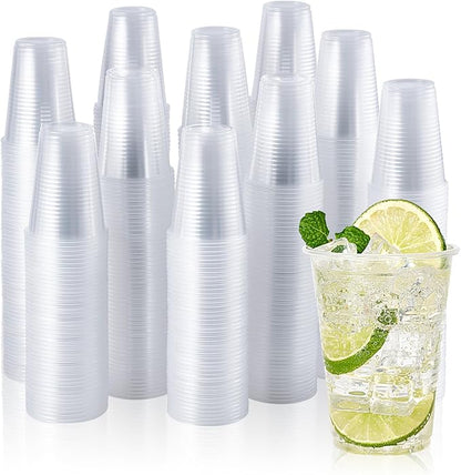 Vplus 2000 Pack 9 OZ Clear Plastic Cups, 9 Ounce Disposable Cold Water Party Drinking Cups for Wedding Thanksgiving Christmas Party