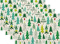 Christmas Placemats Set of 4 Sage Green Christmas Trees Decor Place Mats 12x18 Inch Snowflake Xmas Winter Holiday Decorative Linen Table Mats for Home Kitchen Dining Party Table Decoration