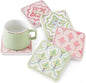 Coasters Set of 4, Square Drink Coasters Absorbent Heat Resistant Diatomite Coaster Cup Mats Vintage Home Decor for Coffee Table Desktop Protection (C, 3.9" x 3.9", 4pcs)