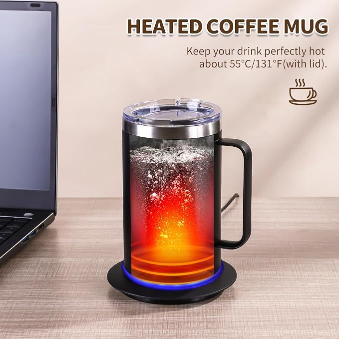 Coffee Warmer Mug Set for Desk, Self Heating Coffee Cup - Image 6