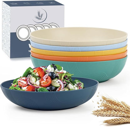 10-inch Wheat Straw Big Bowls Set of 6 by WROVA