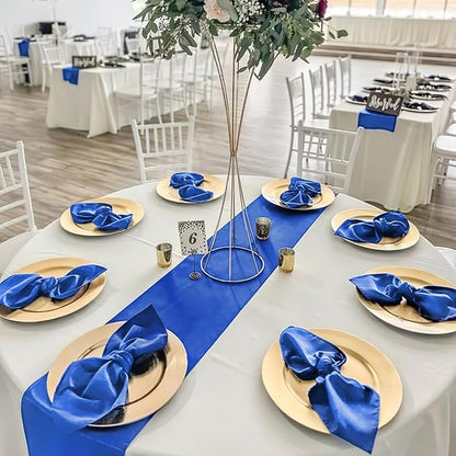 Navy Table Runners 16 Pack 12x108 inch Silk Satin Smooth Fabric | Satin Table - Image 6