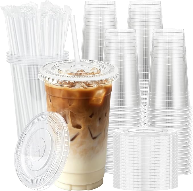 Lamosi 100 Pack 20 oz Clear Plastic Cups by BuyNow