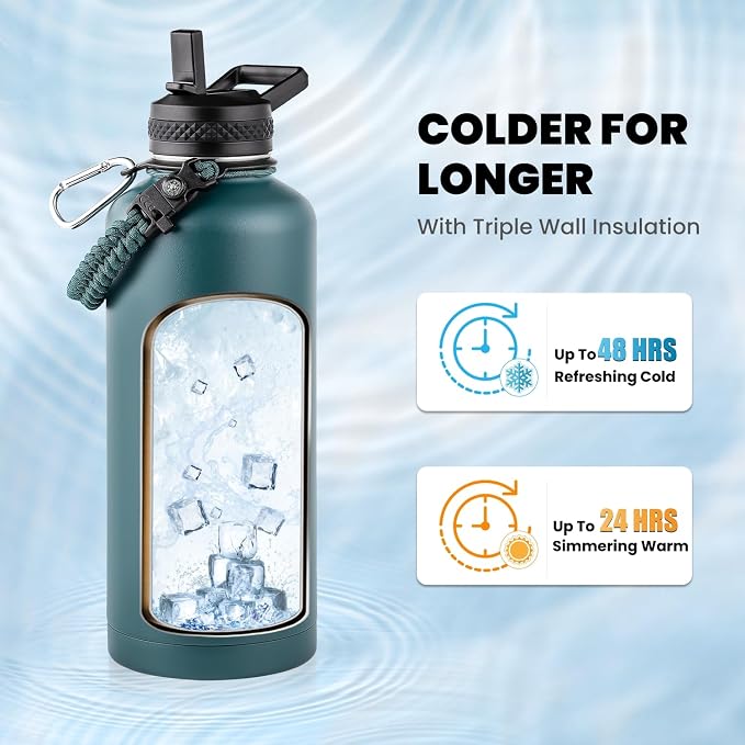 RAYMYLO Insulated Water Bottle 87 oz, Triple Wall Vacuum Stainless Steel | - Image 2