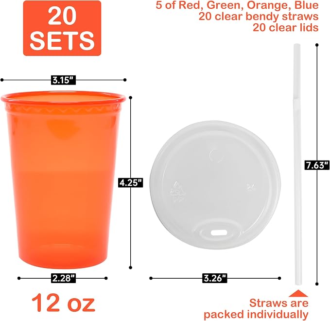 L LIKED 20 Pack 12oz Kids Cups, Spill Proof Party Cups - Image 2