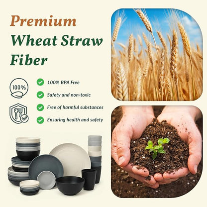 40 PCS Wheat Straw Dinnerwave Sets - Image 3