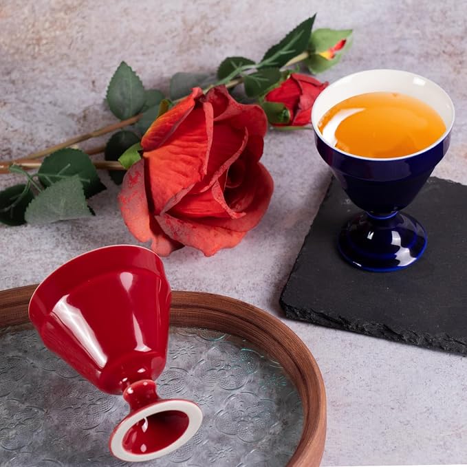KAMMAK Tea Cup, 3oz Small Tea Cups Set of 2, Ceramic Tea Cups - Image 7