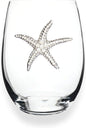 THE QUEENS' JEWELS Starfish Jeweled Stemless Wine Glass, 21 oz. - Unique Gift for Women, Birthday, Cute, Fun, Beach, Not Painted, Decorated, Bling, Bedazzled, Rhinestone