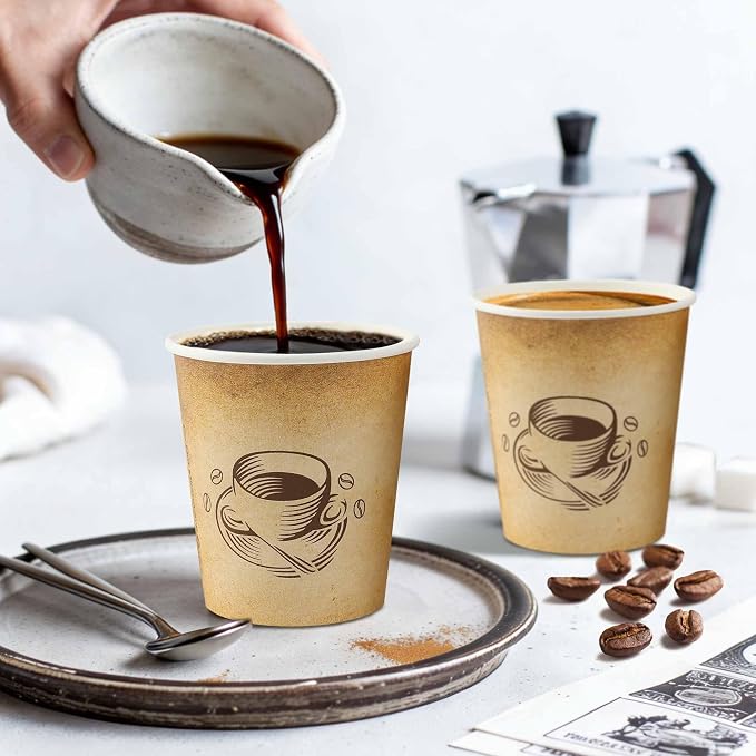 Clawsoff 200 Pack 10 oz Coffee Cups Disposable Paper Cups | Disposable Drinking - Image 5