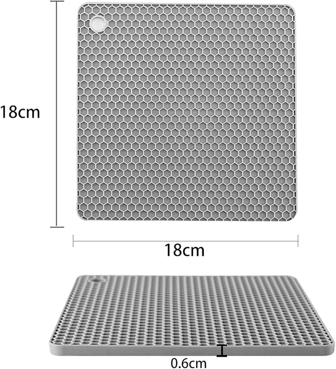 Silicone Non-Slip, Heat Resistant & Water-Trapping Trivet Mats - Image 2