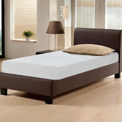 FDW | 12 Inch Twin Mattress | Medium Firm | Gel Memory Foam Mattress | White | Bed in a Box, CertiPUR-US Certified | Pressure Relief, Cooling Ventilated Foam | Washable Removable Cover