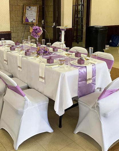 10 Pack Gold Table Runners 12 X 108 Inches Wedding Golden Satin Table Runner - Image 6