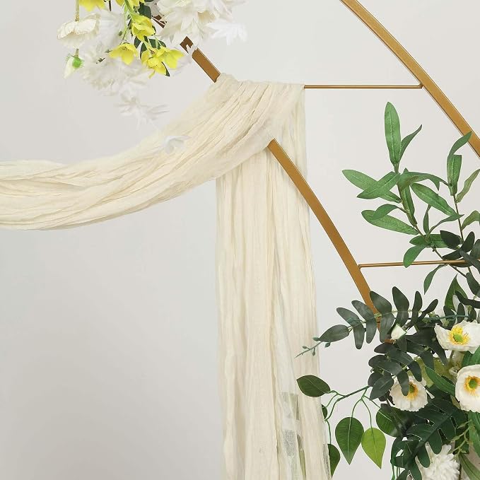 Efavormart 20ft Cream Gauze Cheesecloth Wedding Arch Drapery Fabric, Extra Long - Image 6