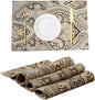 Luxury Retro placemats for Dinner Table Set of 4,Machine Washable Fabric Placemats Non-Slip Heat Resistant Indoor Dining Table mats placemats (Coffee, Set of 4)