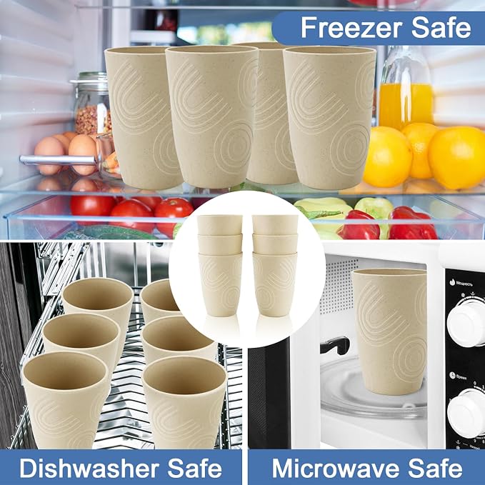 Wheat Straw Cups 6 PCS - 16 OZ Cup Set - Image 5