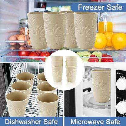 Wheat Straw Cups 6 PCS - 16 OZ Cup Set - Image 5