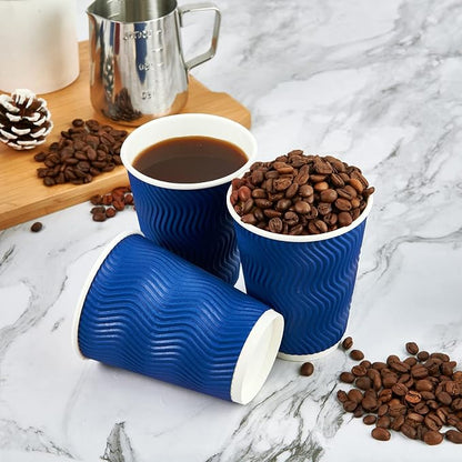 JollyPack Disposable Paper Coffee Cups, 12 oz, 120 Pack, Insulated Ripple Wall - Image 4