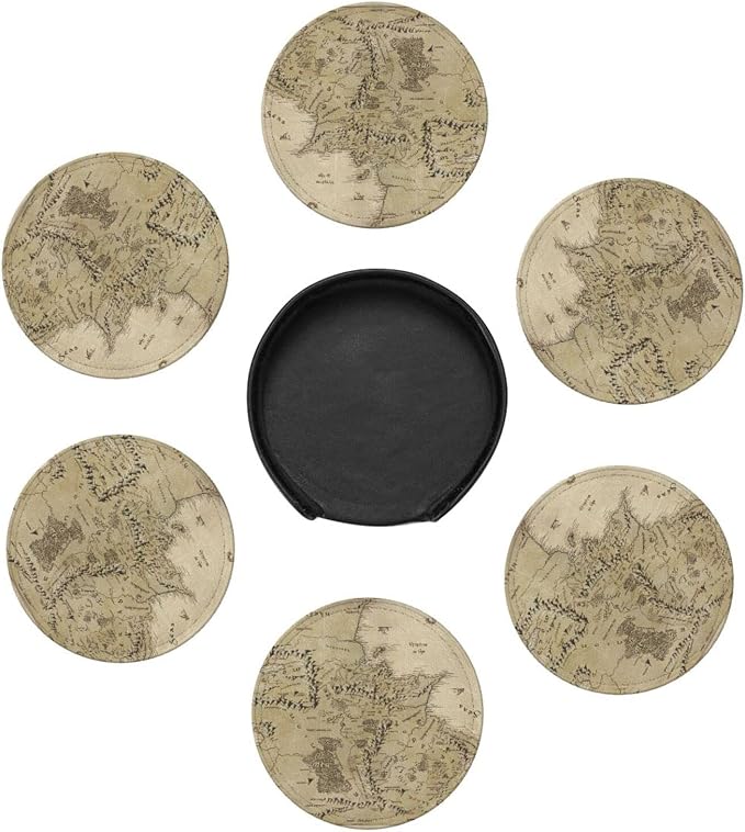 SEPTYK Middle Earth Map Pattern Coasters - Image 3