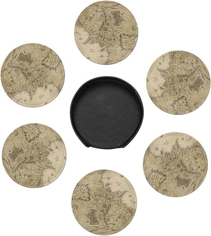 SEPTYK Middle Earth Map Pattern Coasters - Image 3