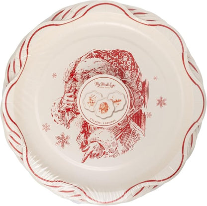 My Mind's Eye Red Vintage Line Art Paper Plates – 8″×8″, 9 Count Holiday - Image 7