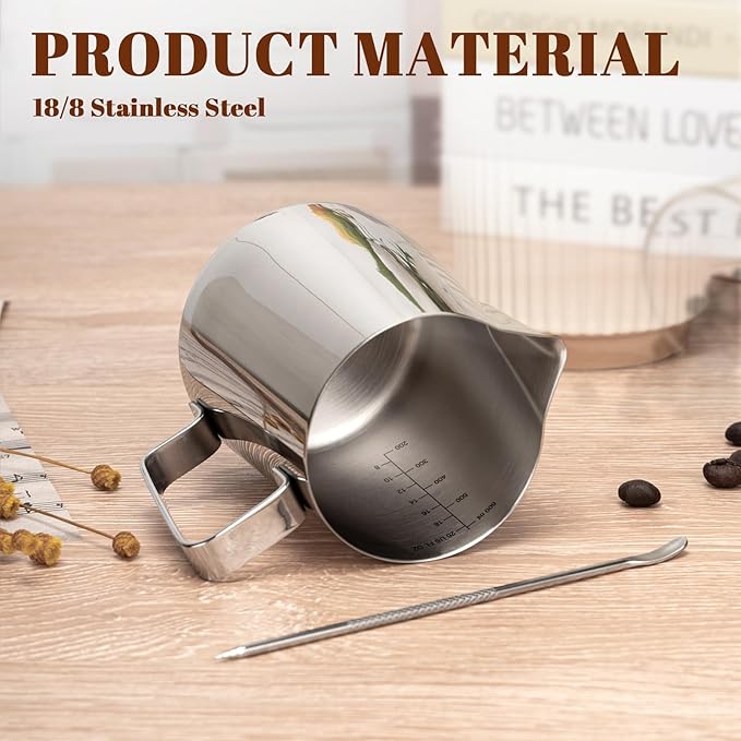 Amrules Milk Frothing Pitcher, 20oz Milk Frother Cup - Image 5