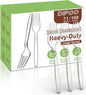 Dipoo 7.1" Clear Plastic Forks Heavy Duty by Dipoo